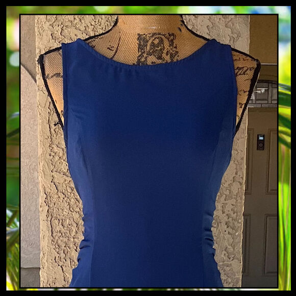 Lulus Lovely Arrival Dark Blue Chiffon Ruffle Tiered Maxi Dress Size L - Picture 4 of 11